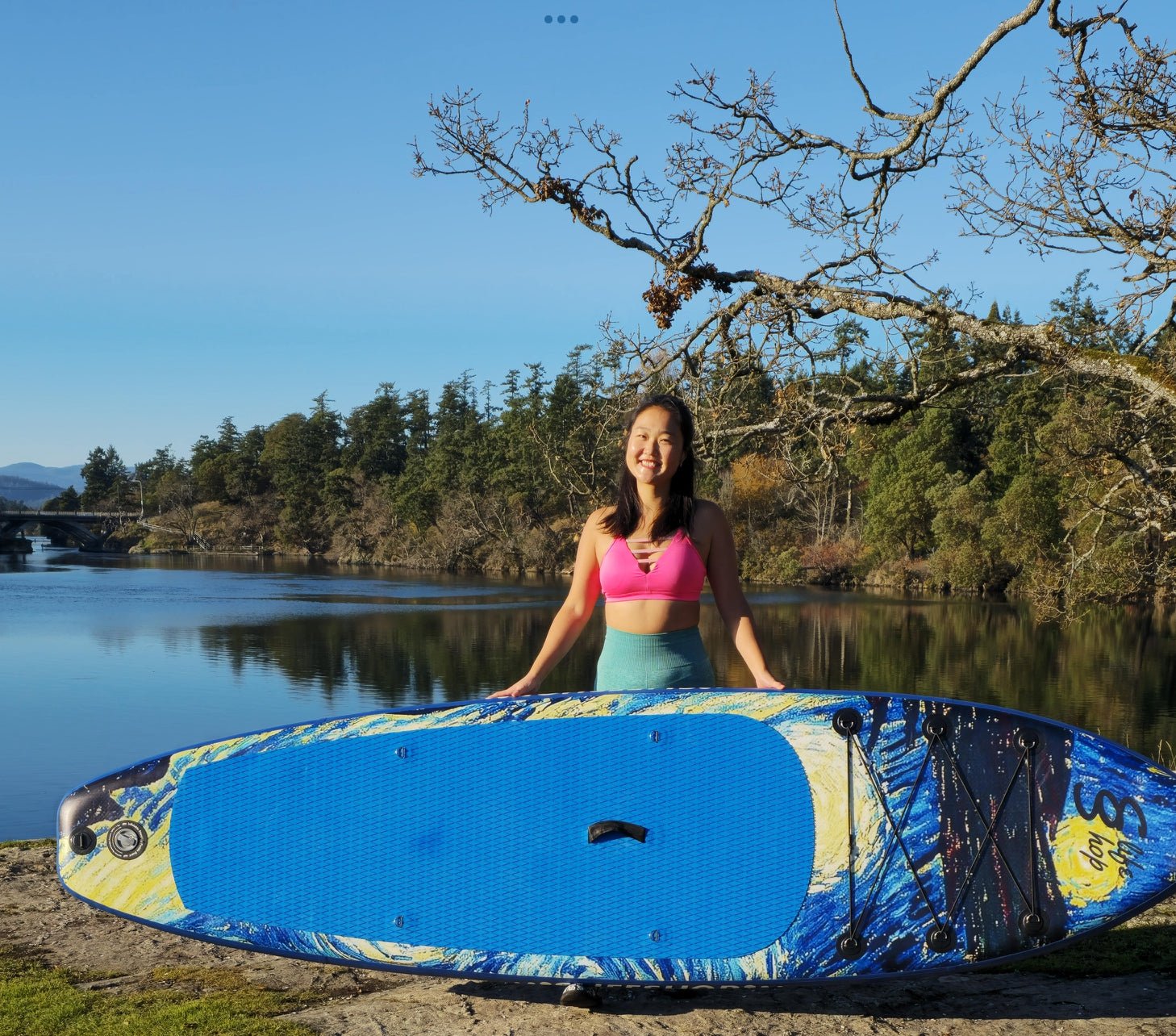 Slifeshop Starry Night Van Gogh Stand Up Paddle Board 10’6” 11’ SUP  Inflatable SUP Designed by Local Canadian Artist