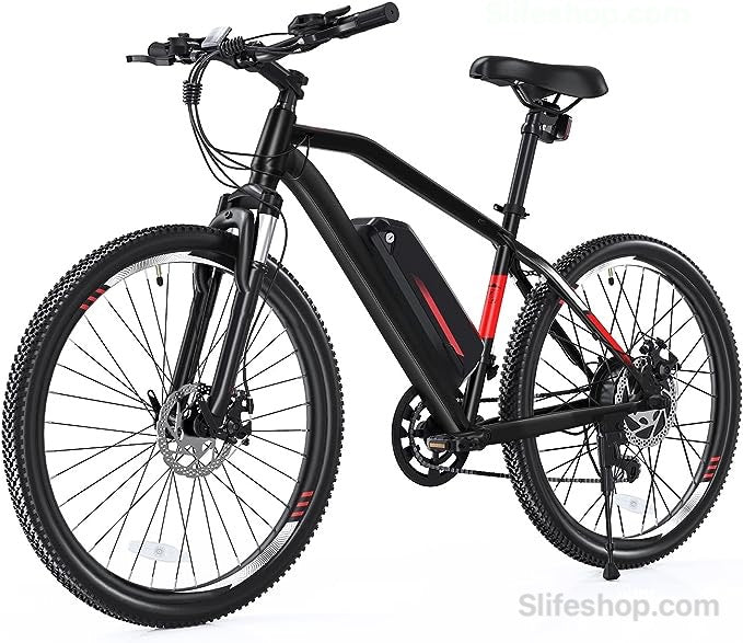 Electric Bike, Cybertrack 300 Electric Bike for Adults, 27.5" Electric Mountain Bike, 500W BAFANG Motor, Removable Battery, 48V 10.4Ah Battery, Suspension Fork, Shimano 21 Speed Gears