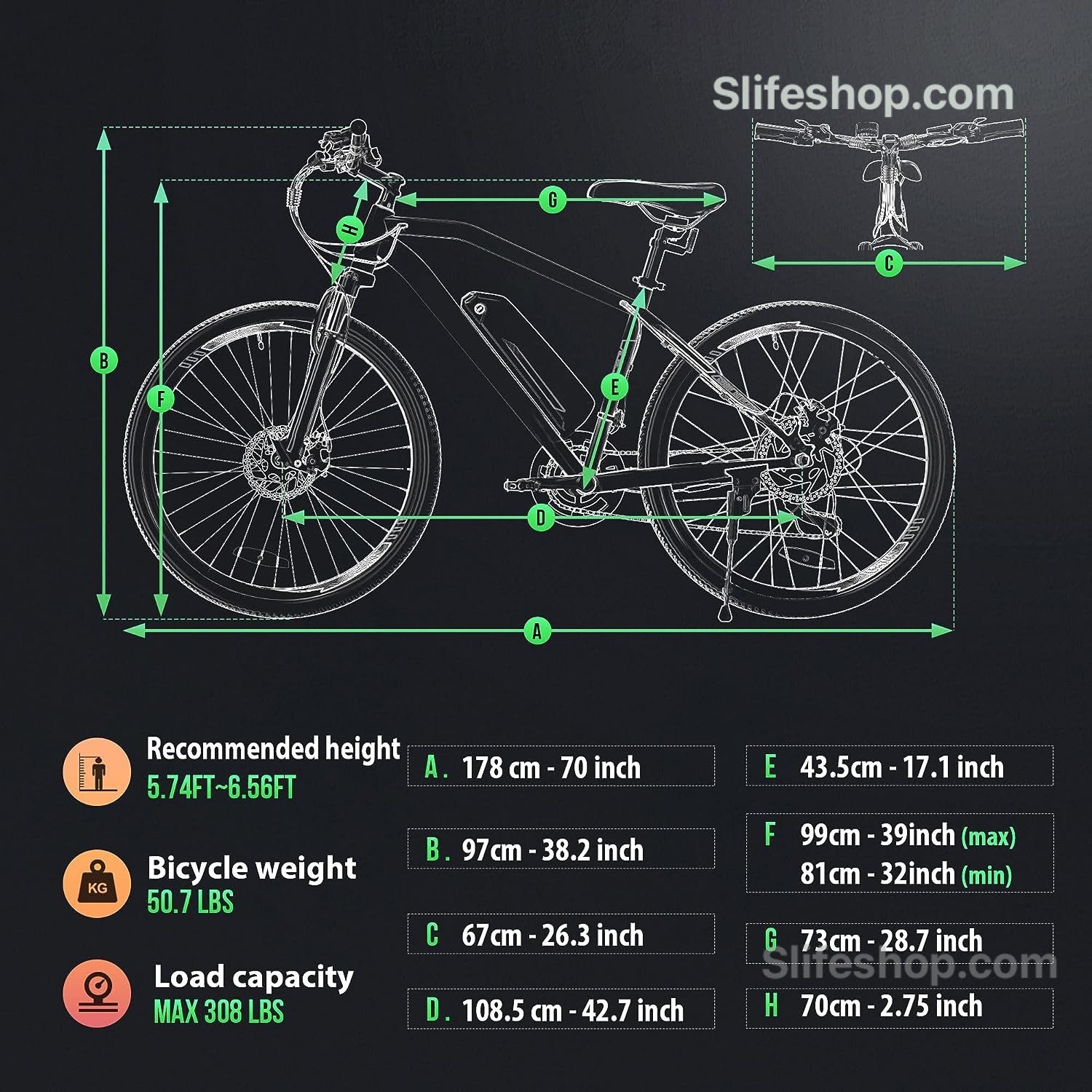 Electric Bike, Cybertrack 300 Electric Bike for Adults, 27.5" Electric Mountain Bike, 500W BAFANG Motor, Removable Battery, 48V 10.4Ah Battery, Suspension Fork, Shimano 21 Speed Gears