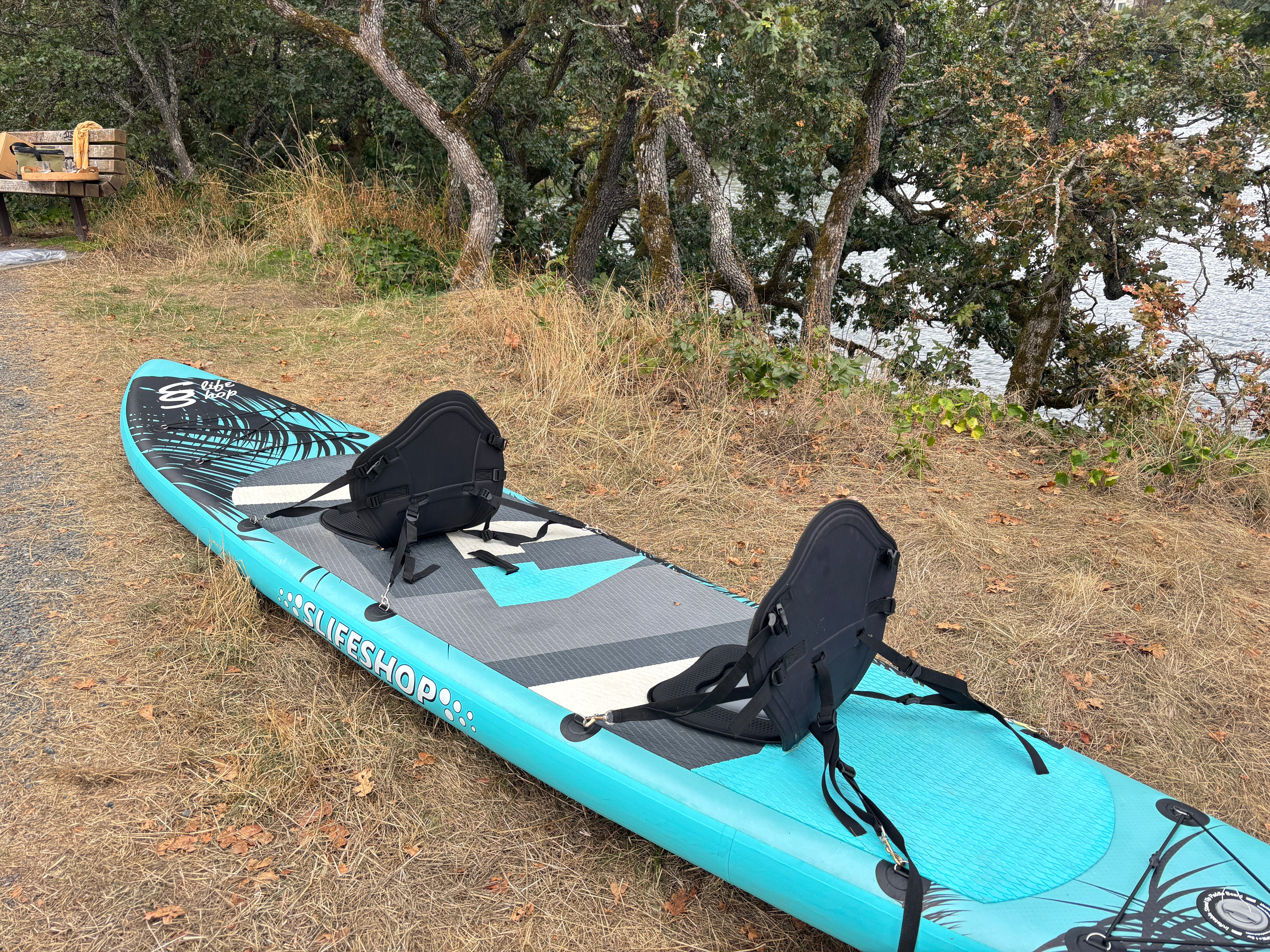 Slifeshop Double Adventurer 2-4 People Ultra-Long Sea Dragon 14’ Stand Up Paddle Board SUP Inflatable SUP Designed by Local Canadian Artist 14’ Extra Long& Extra D-ring For Kayak Conversion