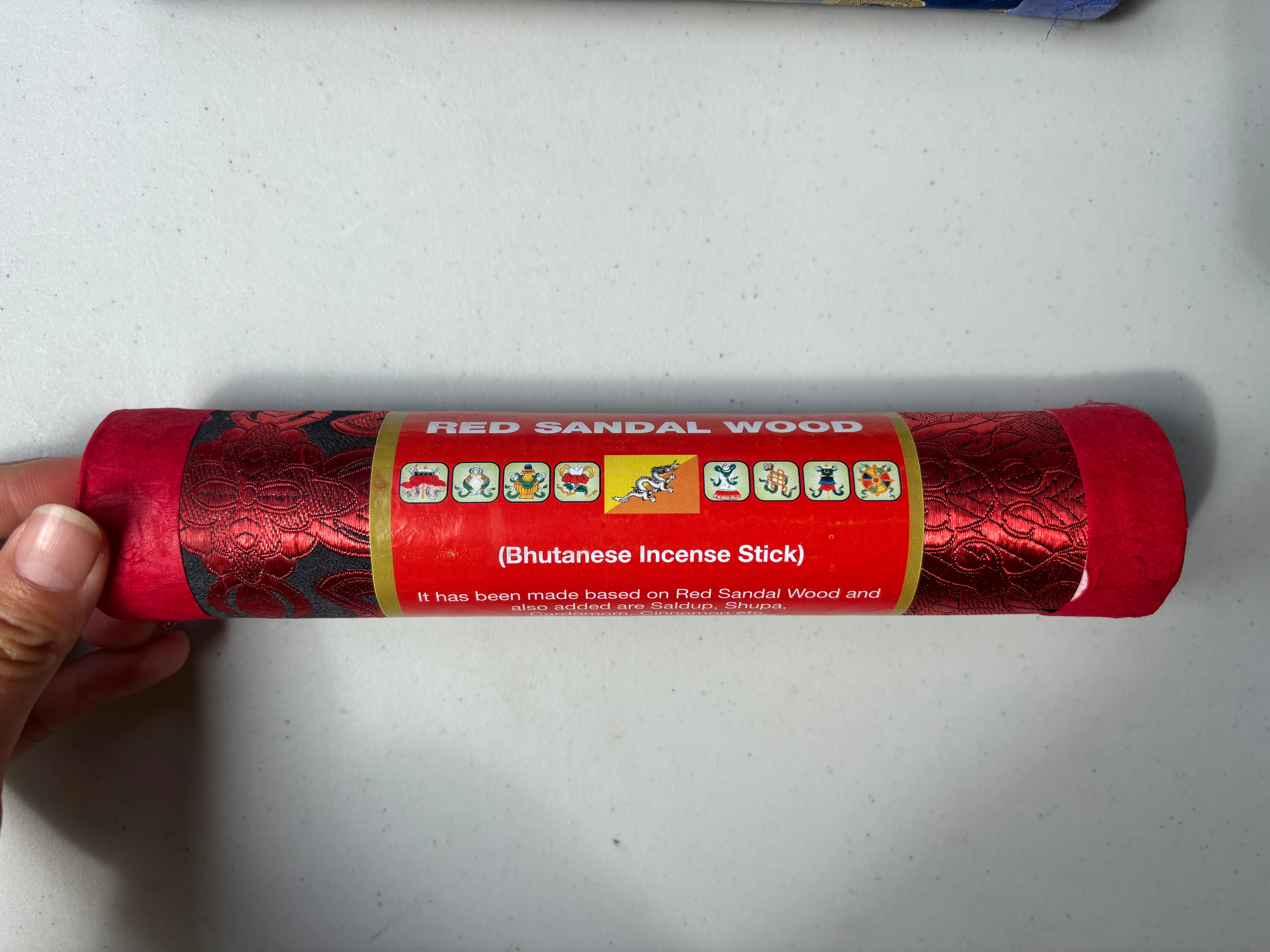Tibetan Bhutanese Handmade Solid Stick Incense 100% Organic Herbs Beautiful Embroidered Box Red Sandal Wood, Medicine Buddha,Green Tara