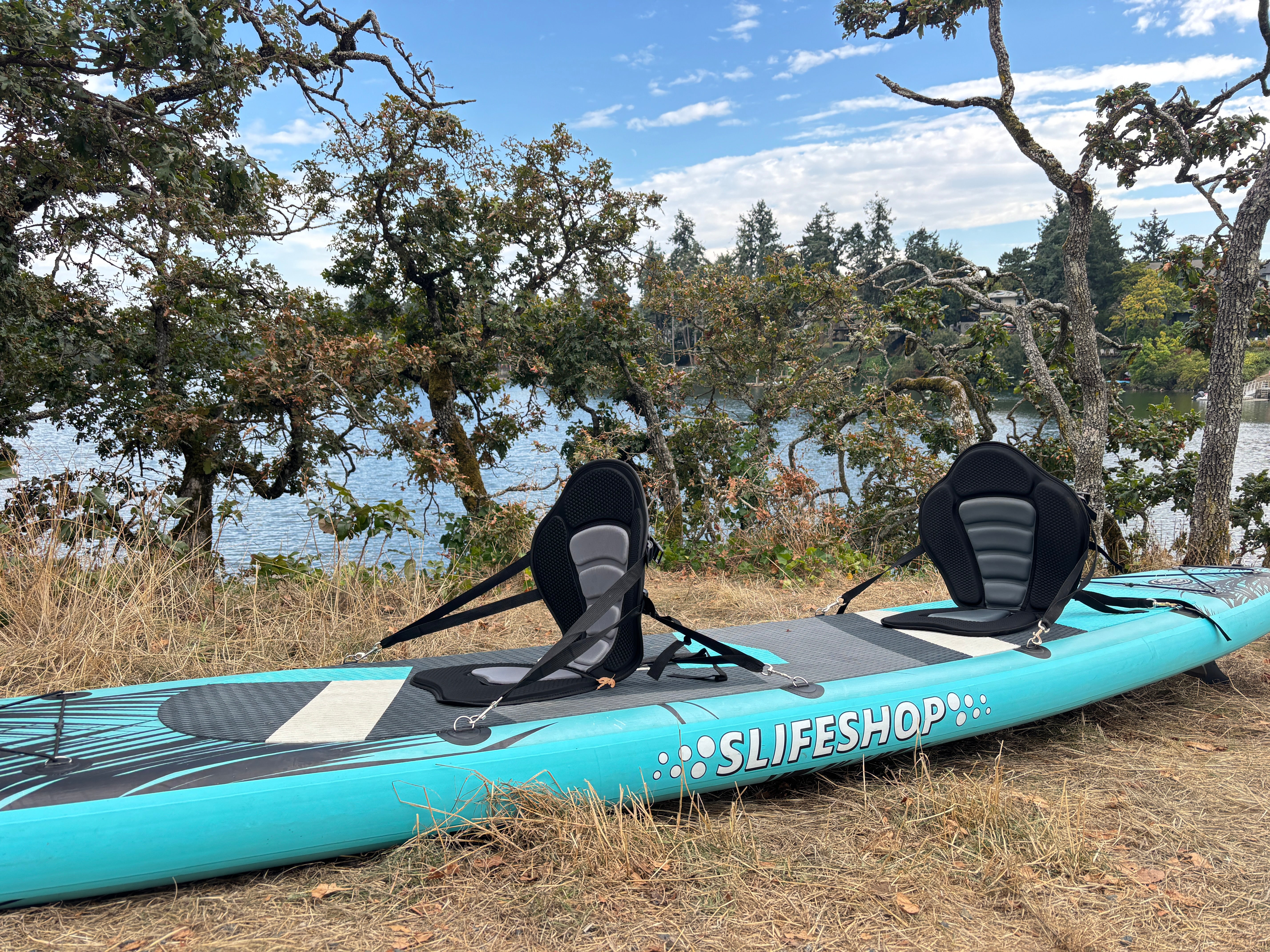 Slifeshop Double Adventurer 2-4 People Ultra-Long Sea Dragon 14’ Stand Up Paddle Board SUP Inflatable SUP Designed by Local Canadian Artist 14’ Extra Long& Extra D-ring For Kayak Conversion