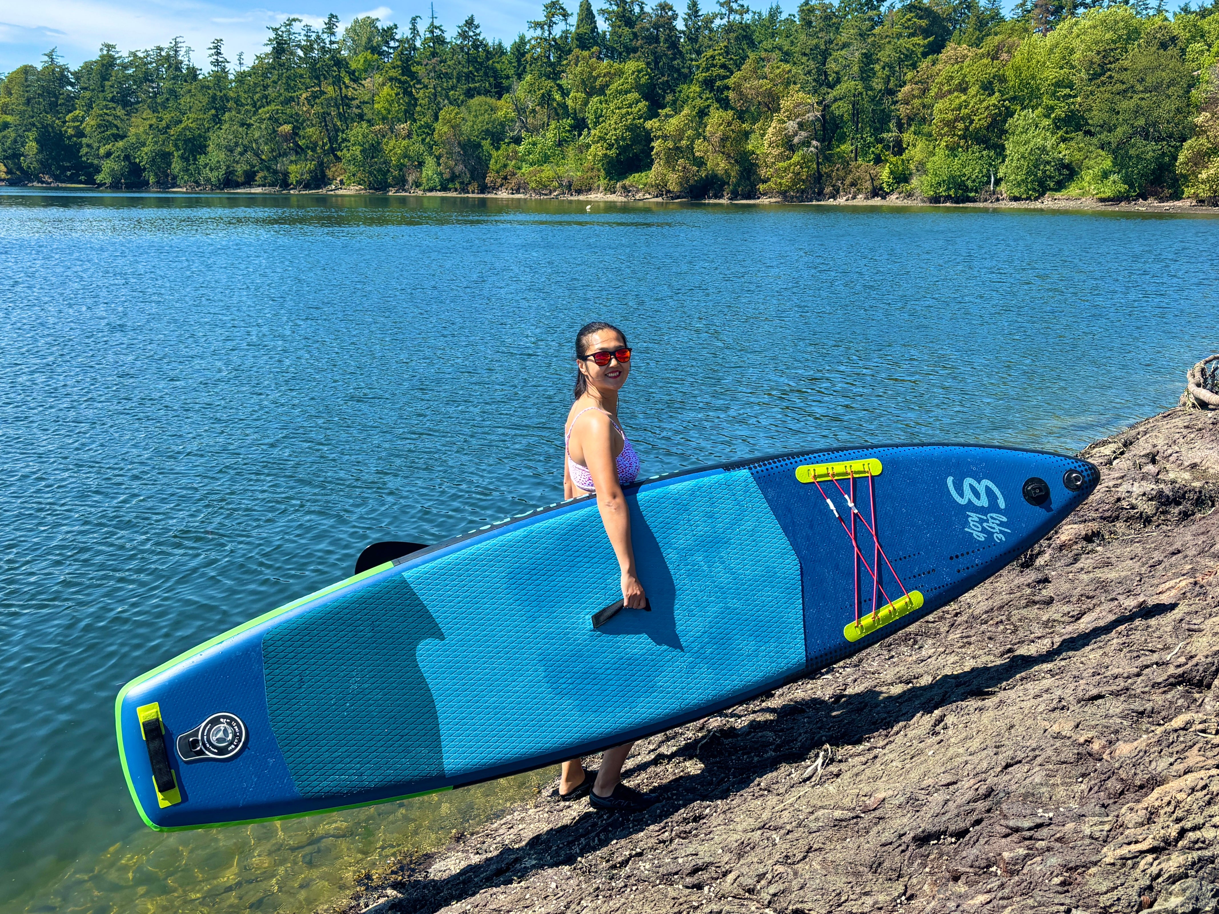 Slifeshop Cruiser Stand Up Paddle Board SUP  11’ Inflatable SUP Designed by Local Canadian Artist Go-pro Mount