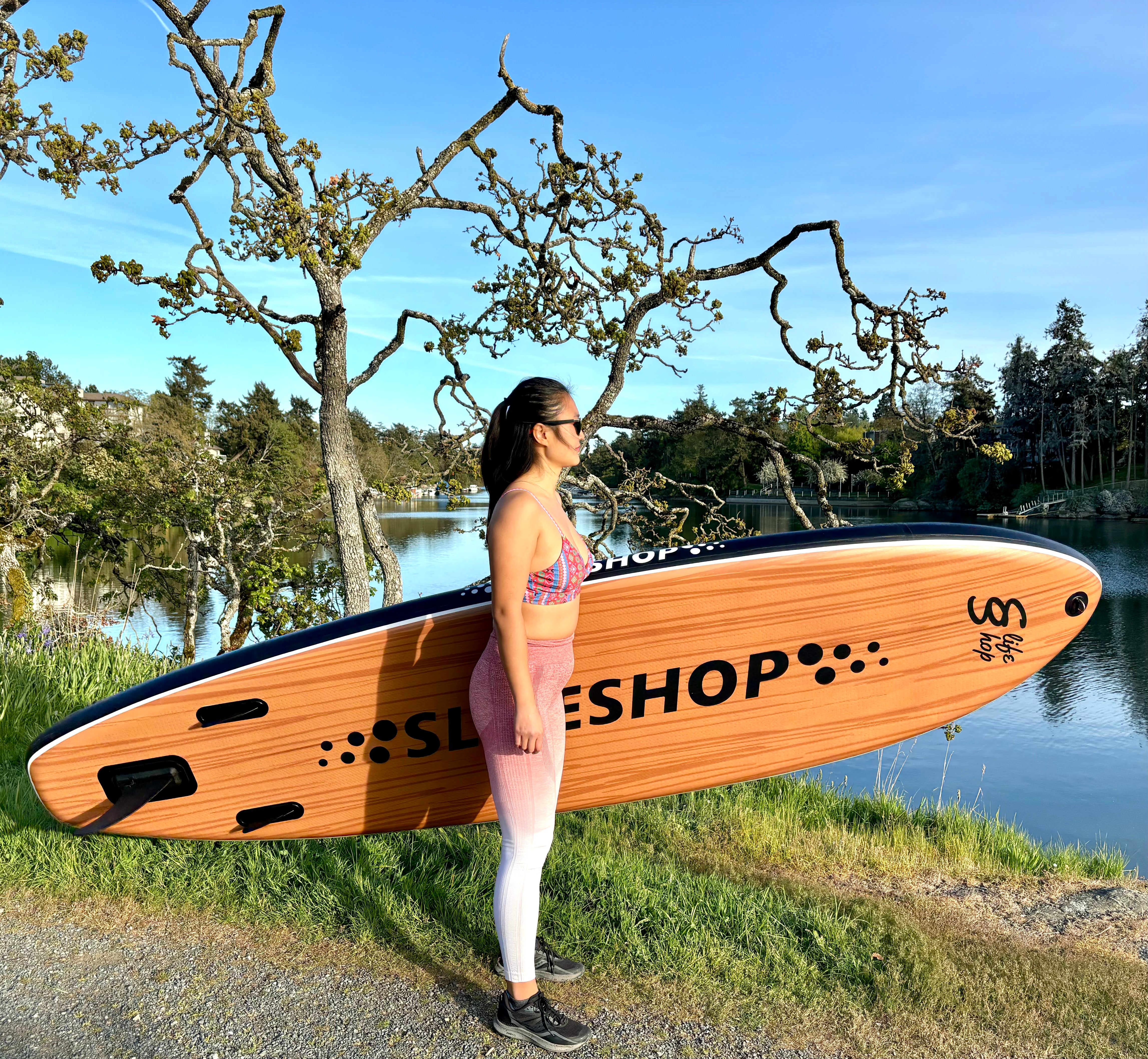 Slifeshop Stand Up Paddle Board SUP Inflatable Wood Snow Mountain 11’