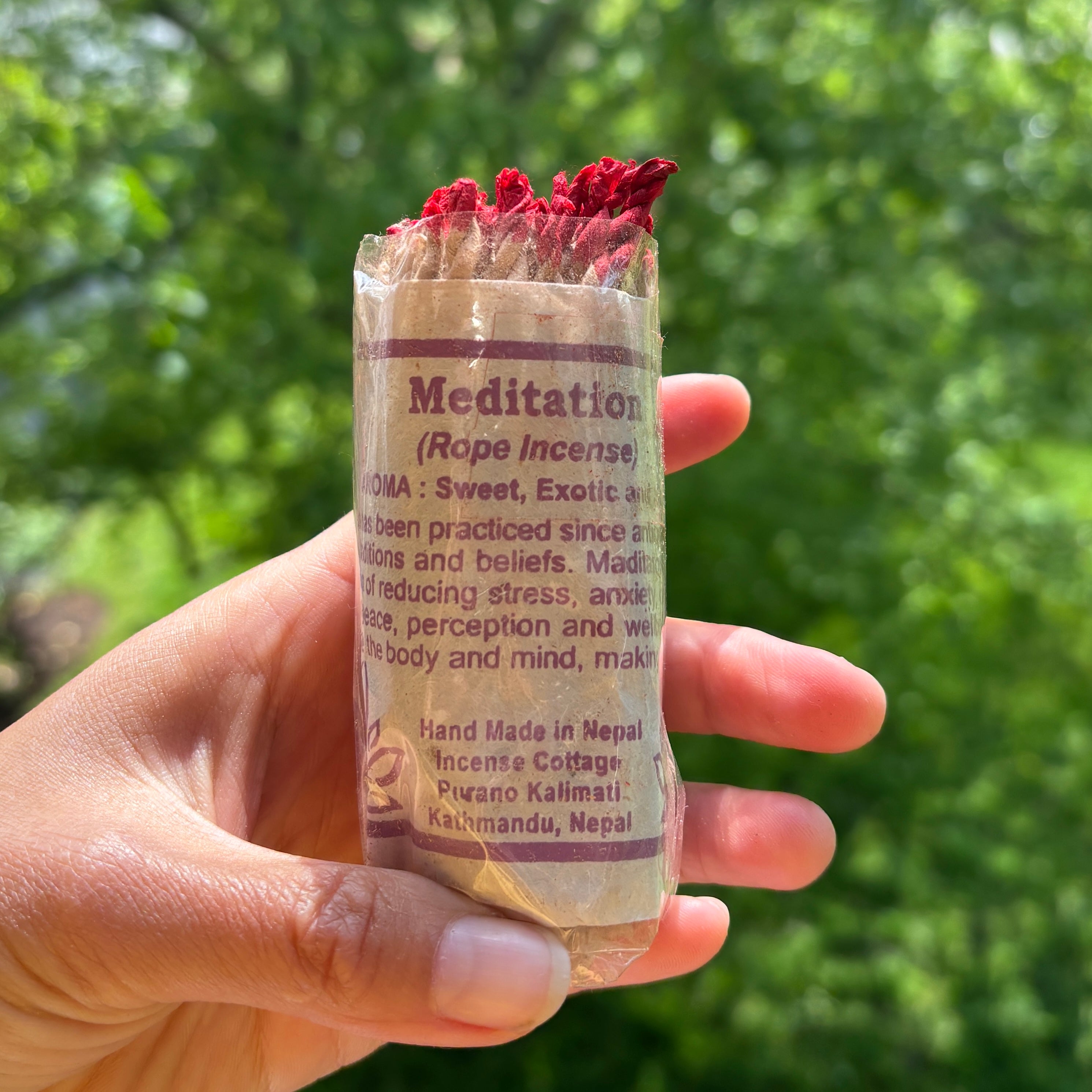 Tibetan Handmade Rope Incense from Nepal 100% Organic Natural Buddhist Himalayan Buddhist Gift Kathmandu Rose Sandal Wood Sacred, Meditation