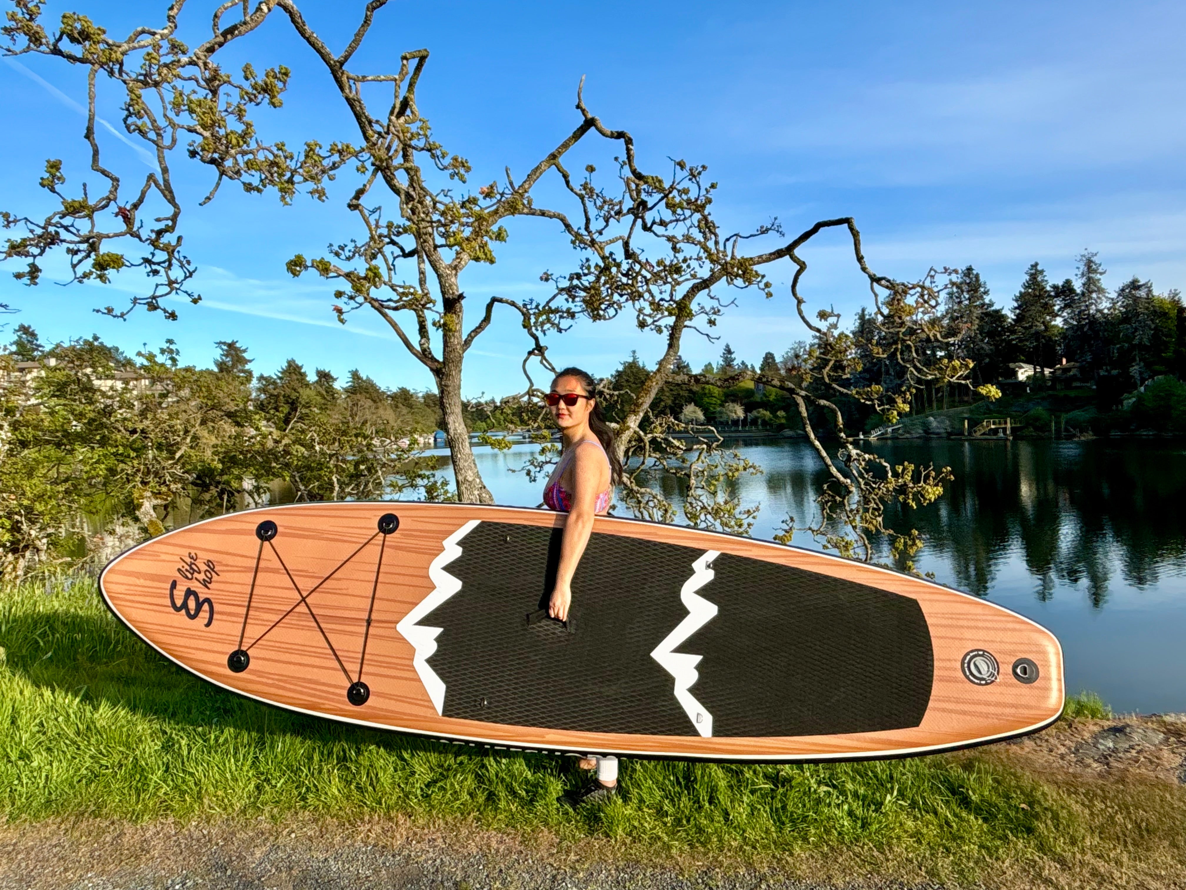 Slifeshop Stand Up Paddle Board SUP Inflatable Wood Snow Mountain 11’