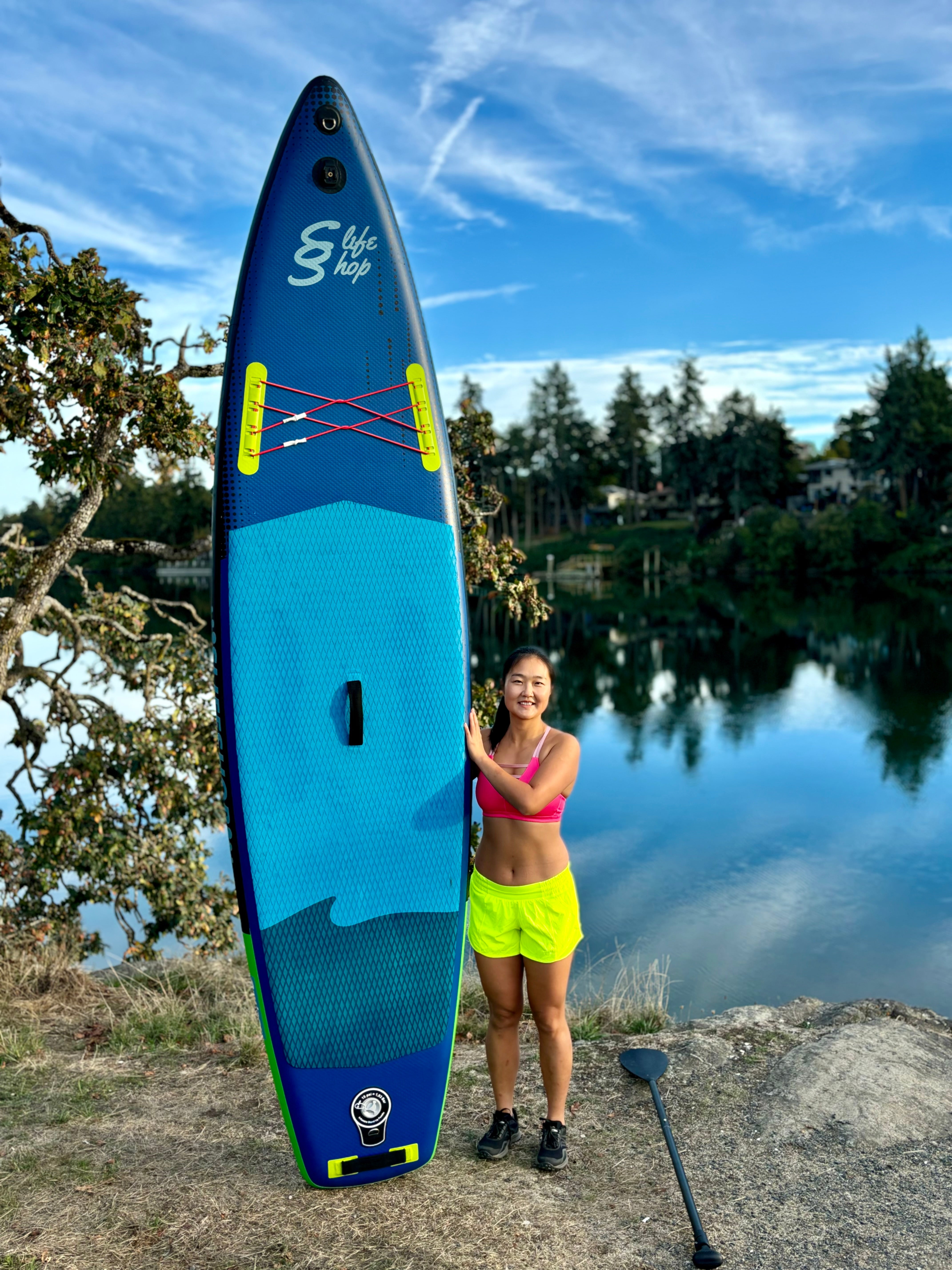 Slifeshop Cruiser Stand Up Paddle Board SUP  11’ Inflatable SUP Designed by Local Canadian Artist