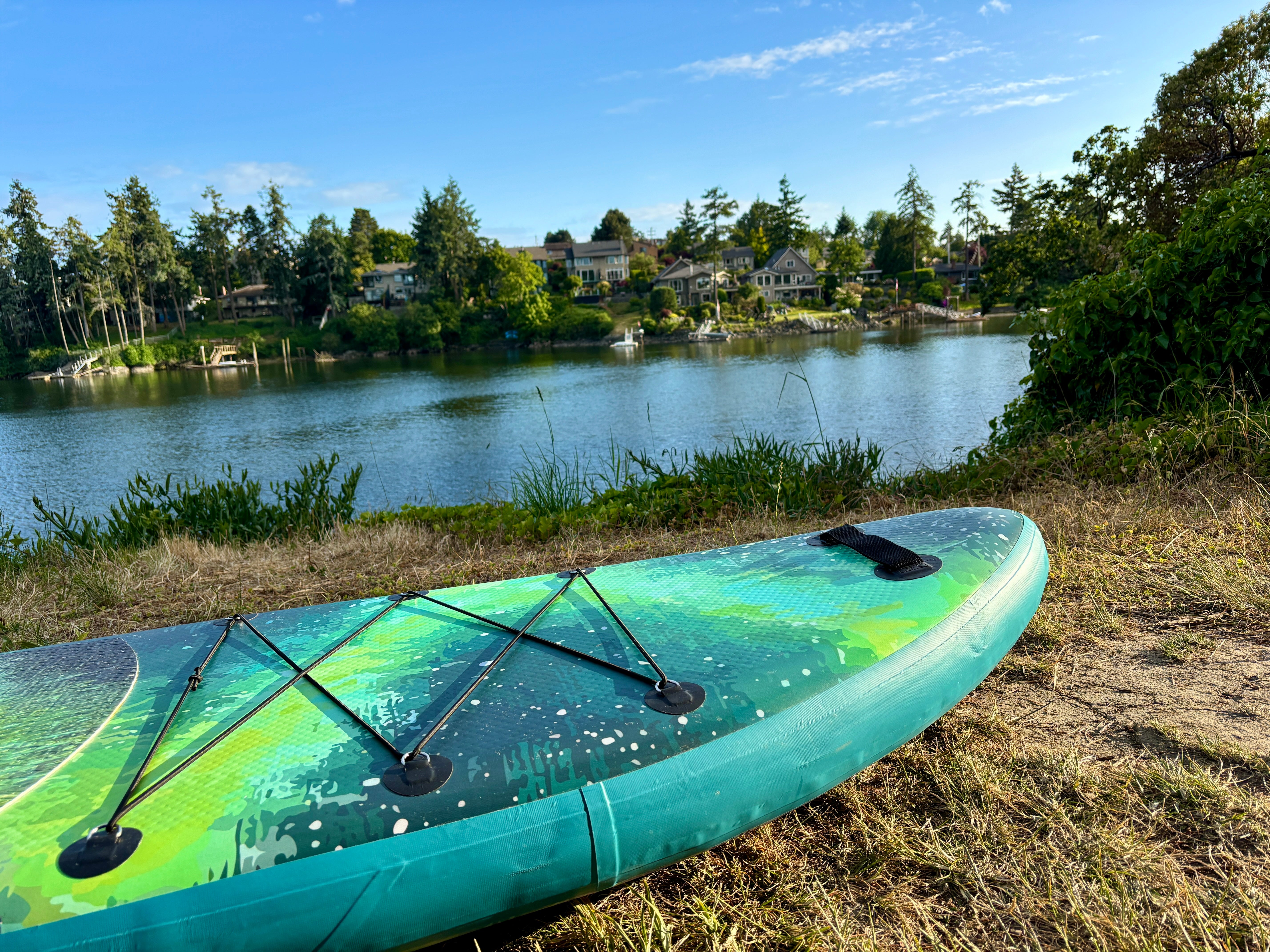 Slifeshop Lake Louis Aurora Borealis From Original Painting Stand Up Paddle Board SUP  11’ & 11’6” Extra Long&Wide 2-People Inflatable SUP Designed by Local Canadian Artist Northern Lights