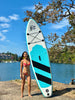 Clearance! Compact Teal Ultra-Light Stand Up Paddle Board SUP  Inflatable SUP Designed by Local Canadian Artist 10’ Light Weight Slifeshop