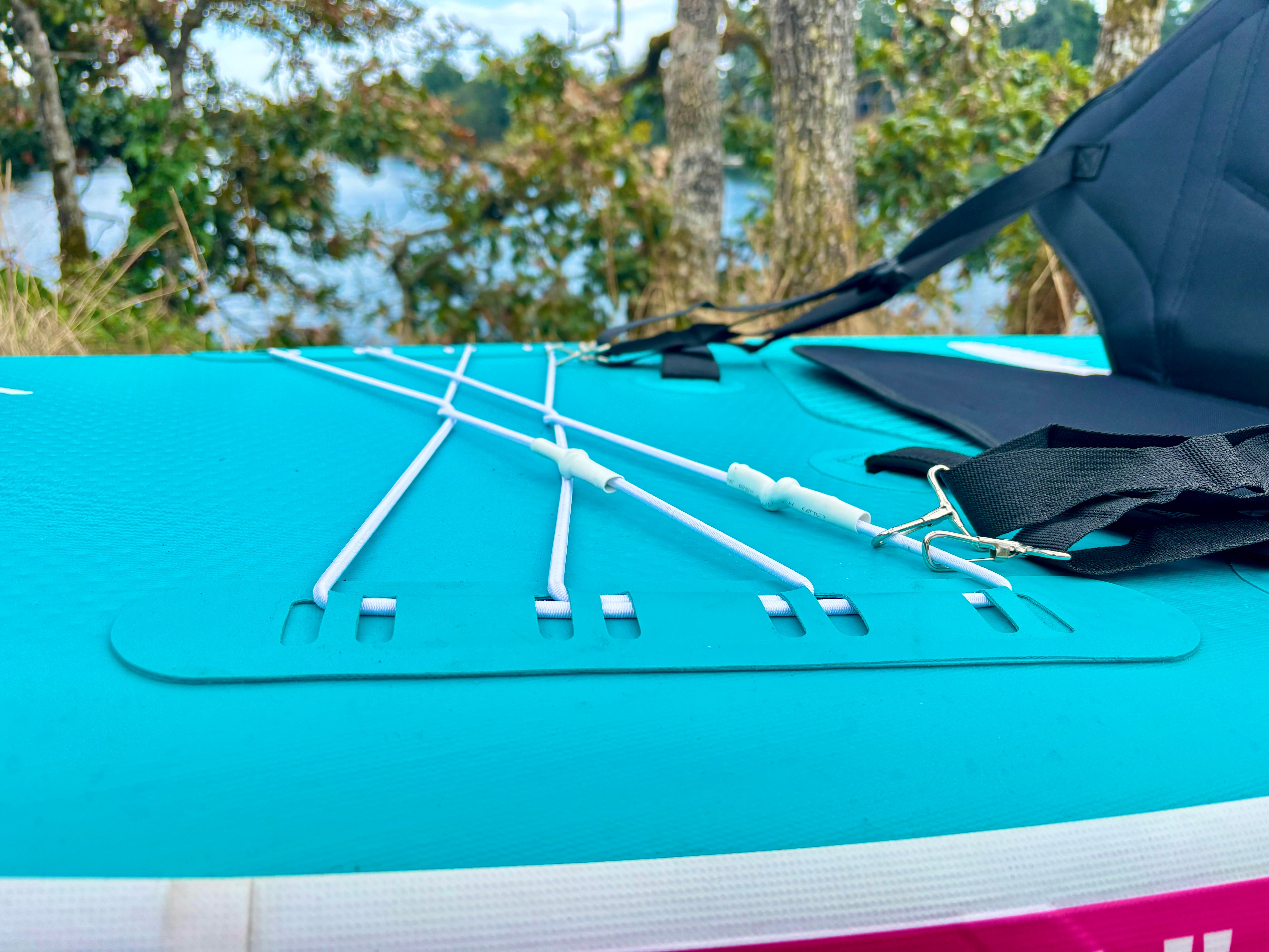 Breezy Stand Up Paddle Board SUP  11’ Inflatable SUP Pink Blue Front&Back Bungee Extra Wide Deck 34” for Stability Designed by Local Canadian Artist