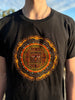 Slife Yoga Handmade Hand-Embroidered Mandala Om Yantra Cotton T-shirt Made by Artist from Nepal Unisex Shirt for Yoga Meditation Paddle Board