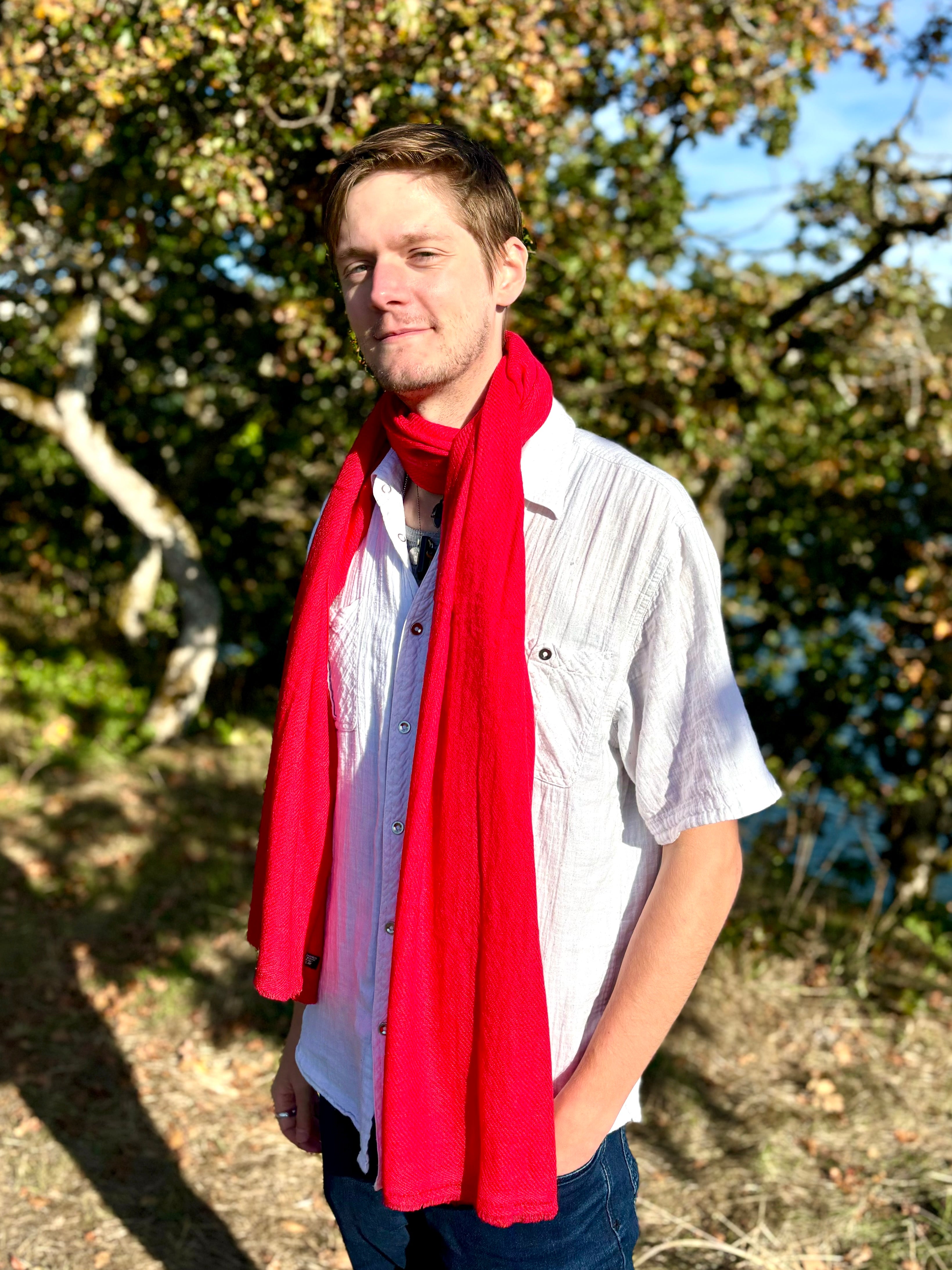 Handmade 100% Cashmere Scarf Black-Friday Special Price! Handmade in Nepal Light Soft and Warm Fair-trade from Nepali Artist