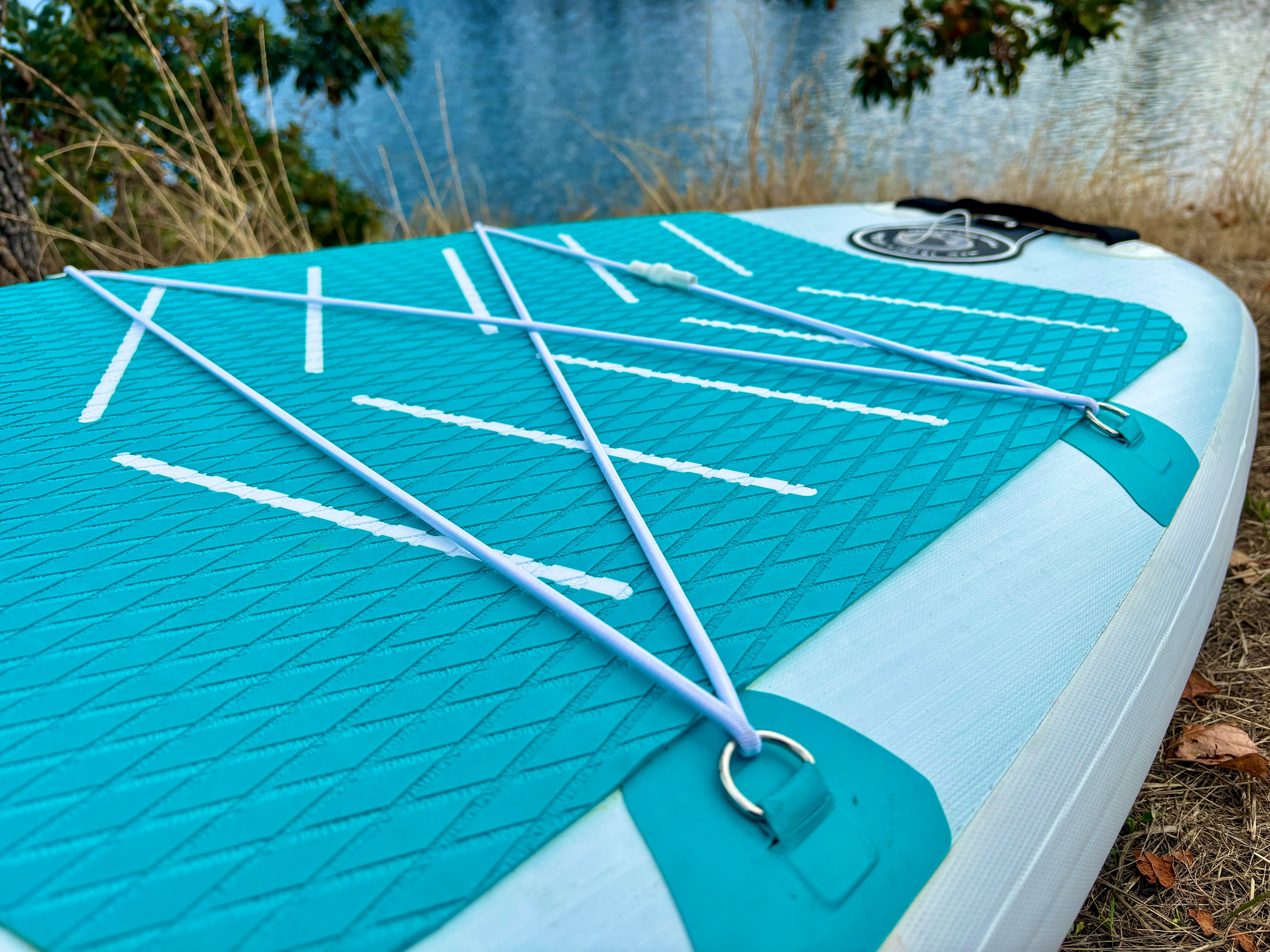 Breezy Stand Up Paddle Board SUP  11’ Inflatable SUP Pink Blue Front&Back Bungee Extra Wide Deck 34” for Stability Designed by Local Canadian Artist