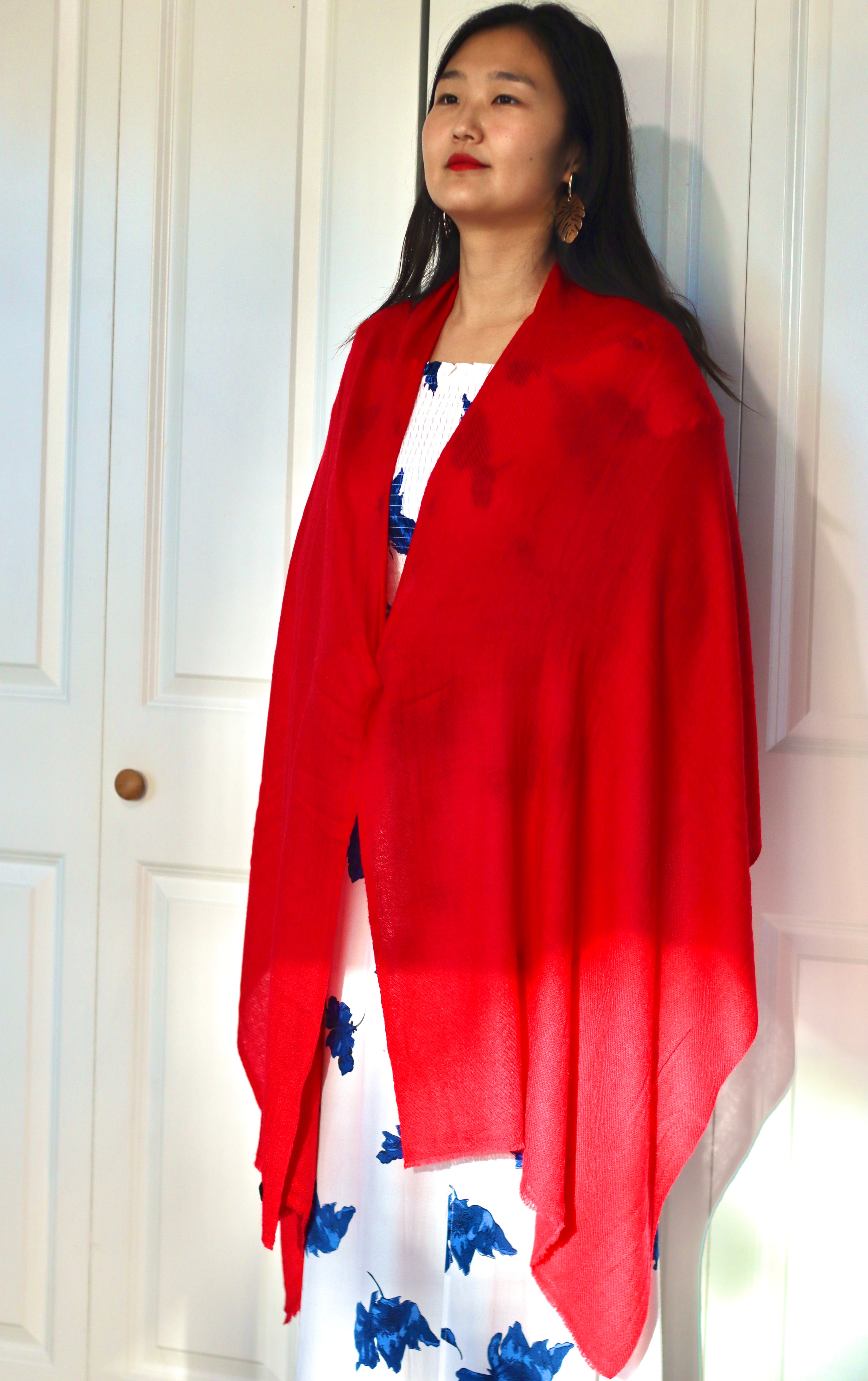 Handmade 100% Cashmere Scarf Black-Friday Special Price! Handmade in Nepal Light Soft and Warm Fair-trade from Nepali Artist