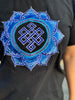 Slife Yoga Handmade Hand-Embroidered Mandala Om Yantra Cotton T-shirt Made by Artist from Nepal Unisex Shirt for Yoga Meditation Paddle Board