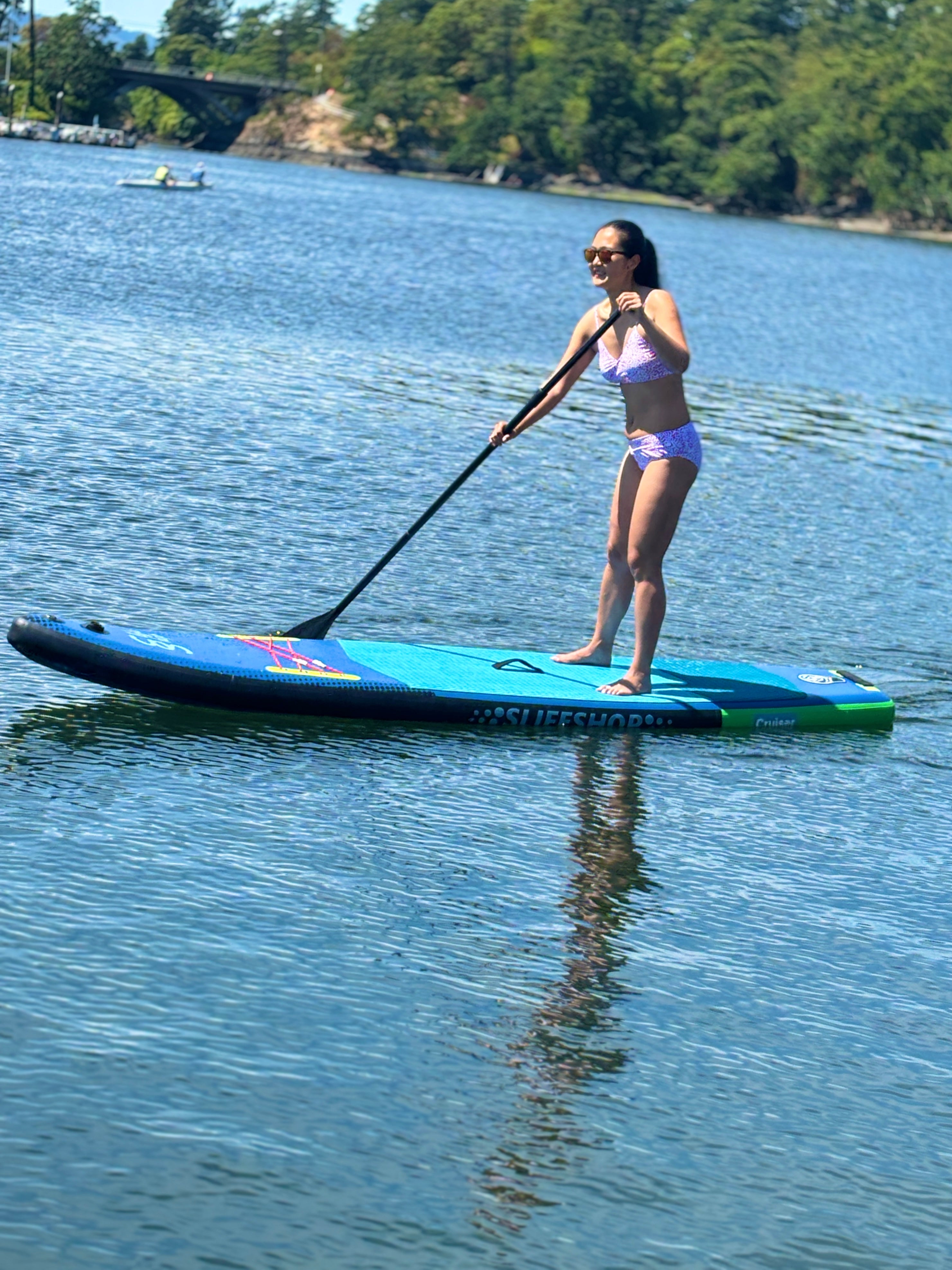 Slifeshop Cruiser Stand Up Paddle Board SUP  11’ Inflatable SUP Designed by Local Canadian Artist Go-pro Mount