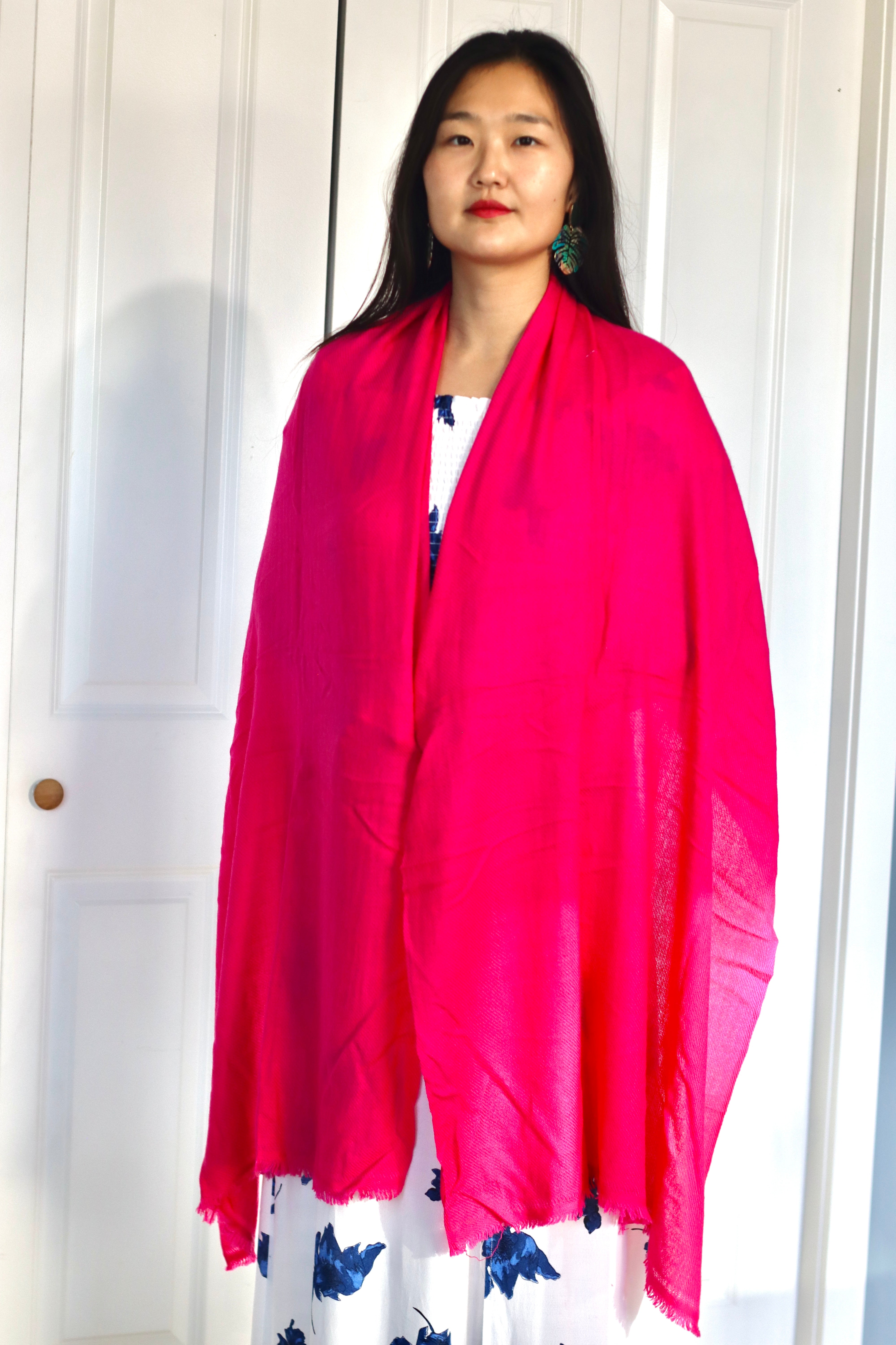 Handmade 100% Cashmere Scarf Black-Friday Special Price! Handmade in Nepal Light Soft and Warm Fair-trade from Nepali Artist