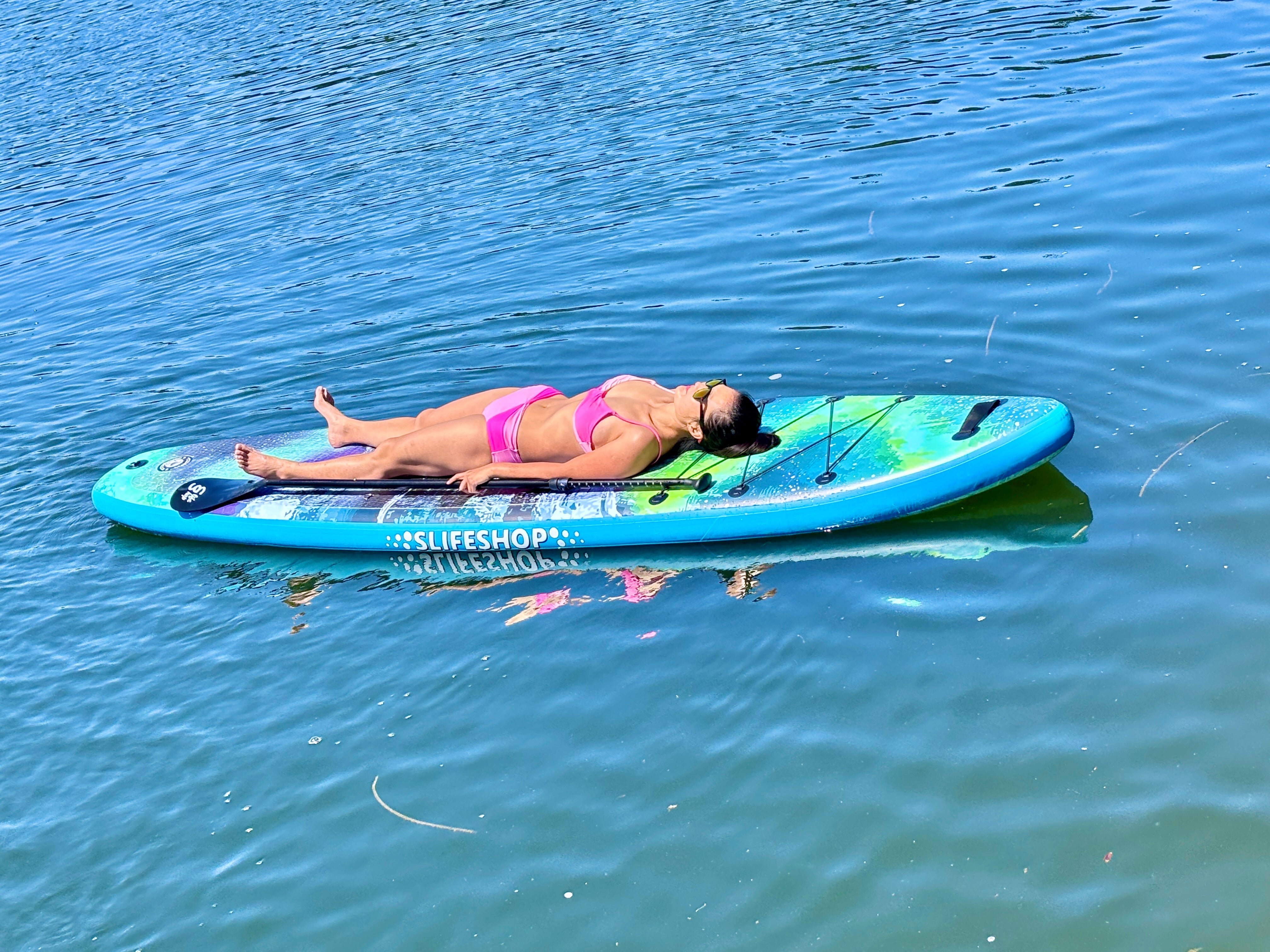 Slifeshop Lake Louis Aurora Borealis From Original Painting Stand Up Paddle Board SUP  11’ & 11’6” Extra Long&Wide 2-People Inflatable SUP Designed by Local Canadian Artist Northern Lights