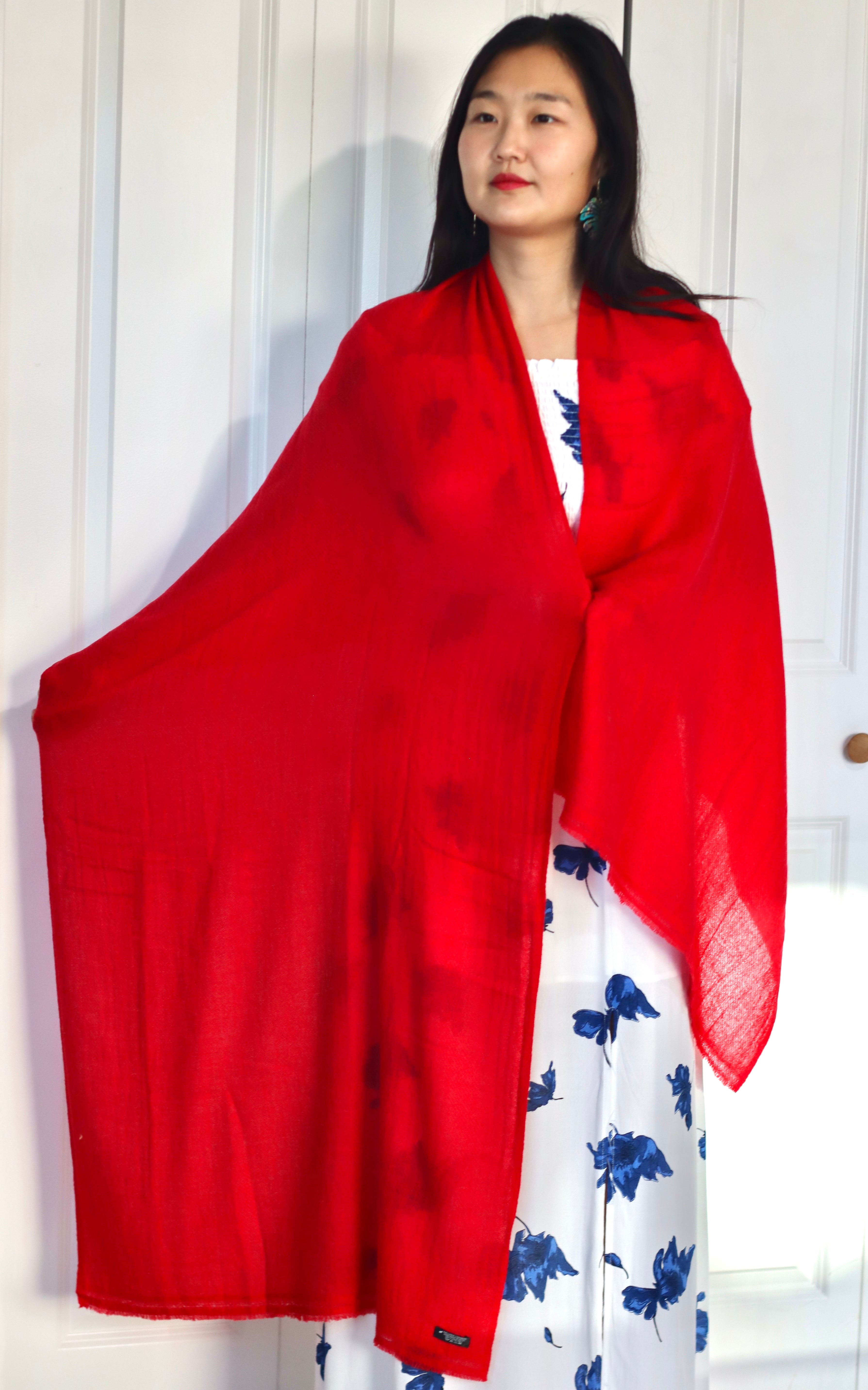 Handmade 100% Cashmere Scarf Black-Friday Special Price! Handmade in Nepal Light Soft and Warm Fair-trade from Nepali Artist