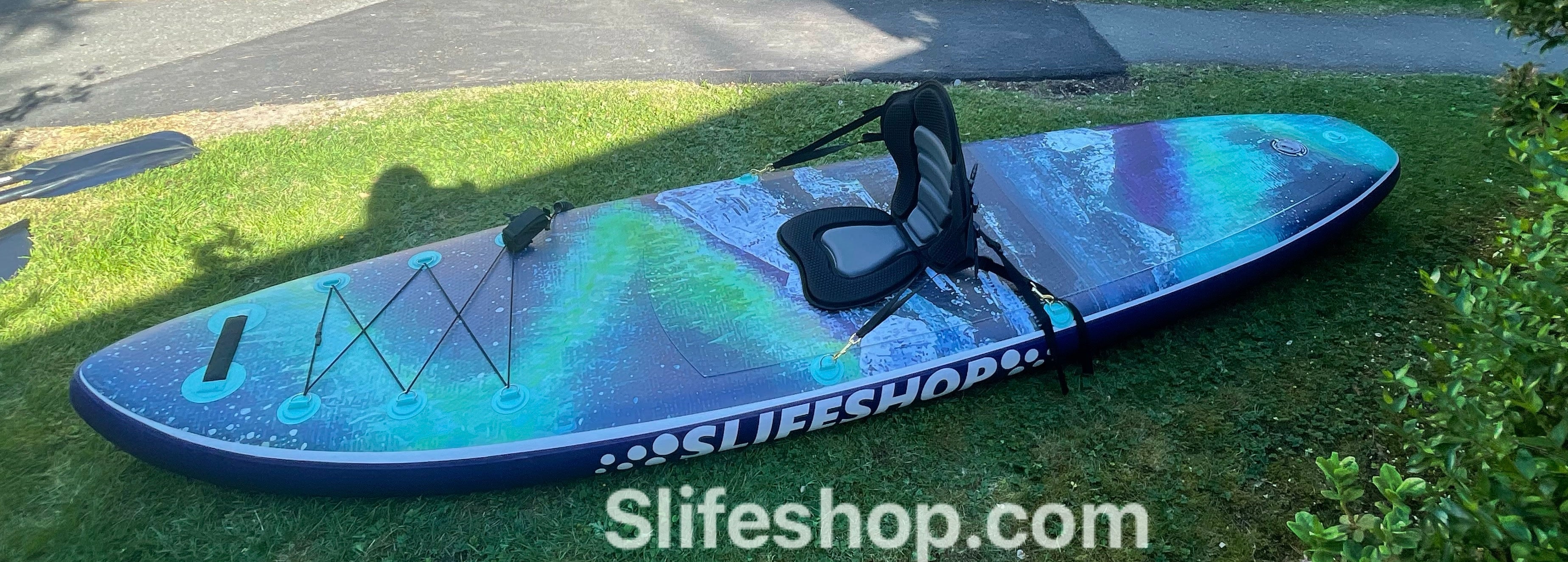 Slifeshop Lake Louis Aurora Borealis Stand Up Paddle Board SUP  11’ Inflatable SUP Designed by Local Canadian Artist Northern Lights