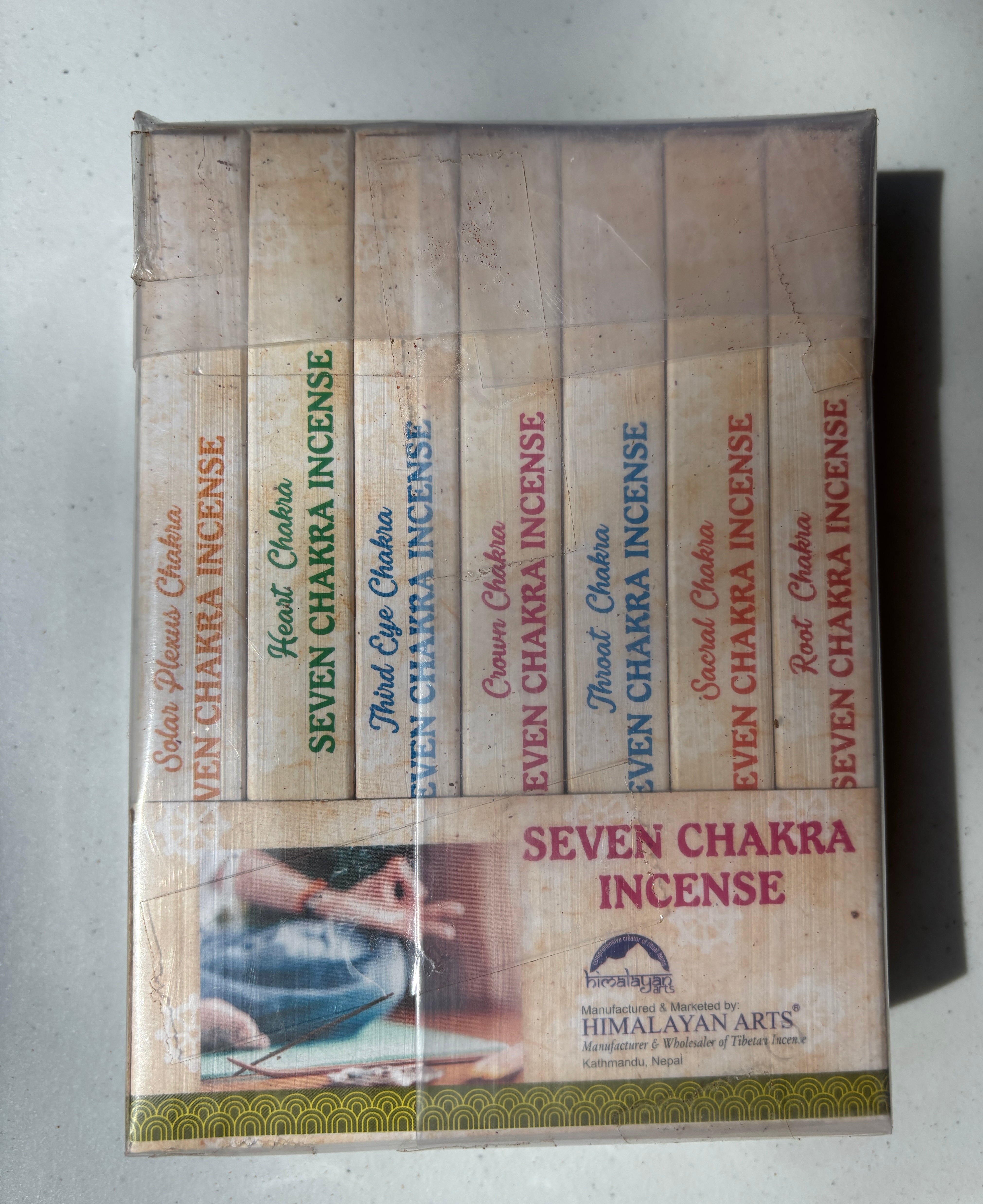 Seven Chakra Incense Set Handmade in Nepal Tibetan Incense Sticks Set of 7 Root Sacral Solar Plexus Heart Throat Third Eye Crown Chakra Set