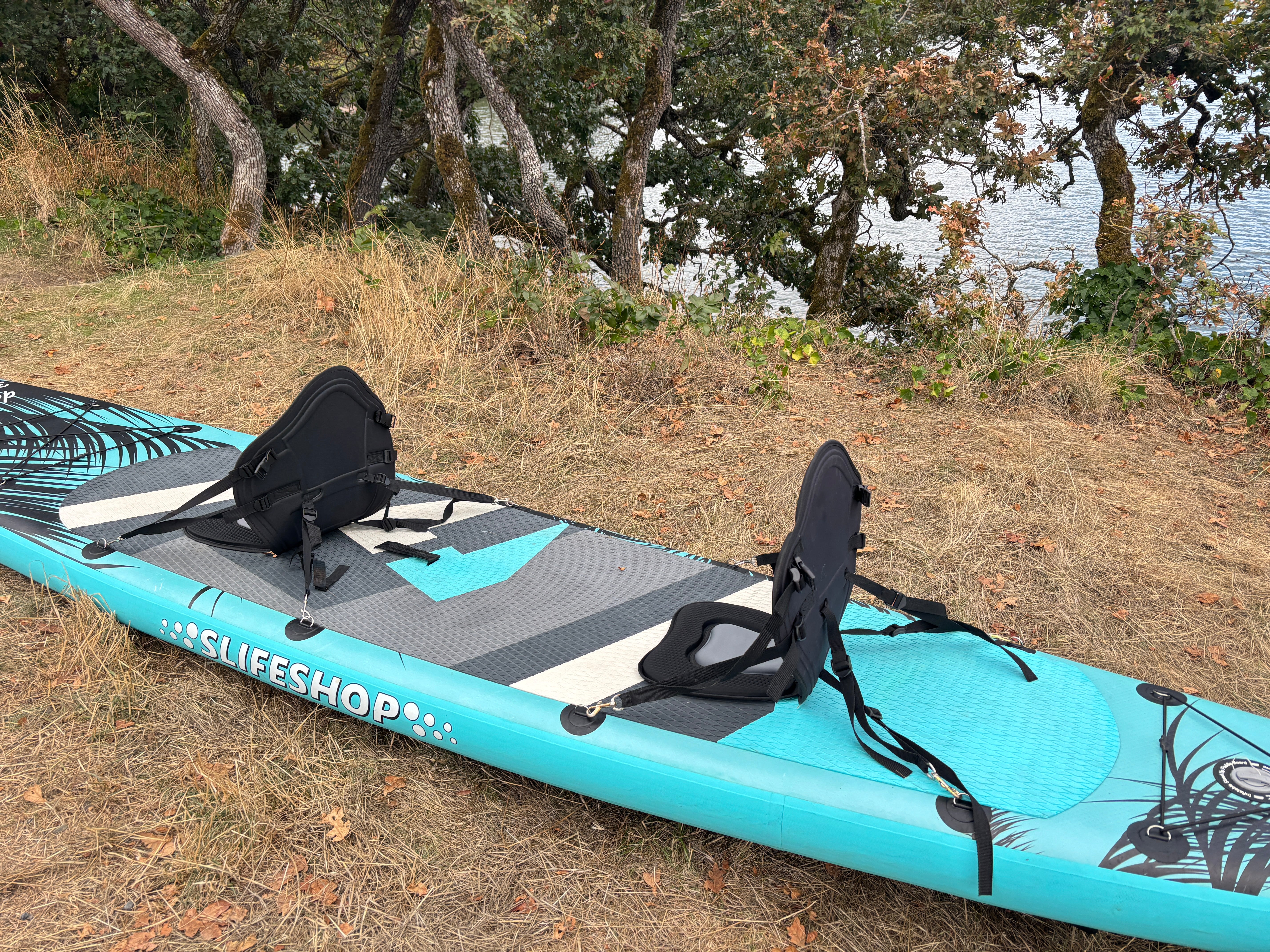 Slifeshop Double Adventurer 2-4 People Ultra-Long Sea Dragon 14’ Stand Up Paddle Board SUP Inflatable SUP Designed by Local Canadian Artist 14’ Extra Long& Extra D-ring For Kayak Conversion