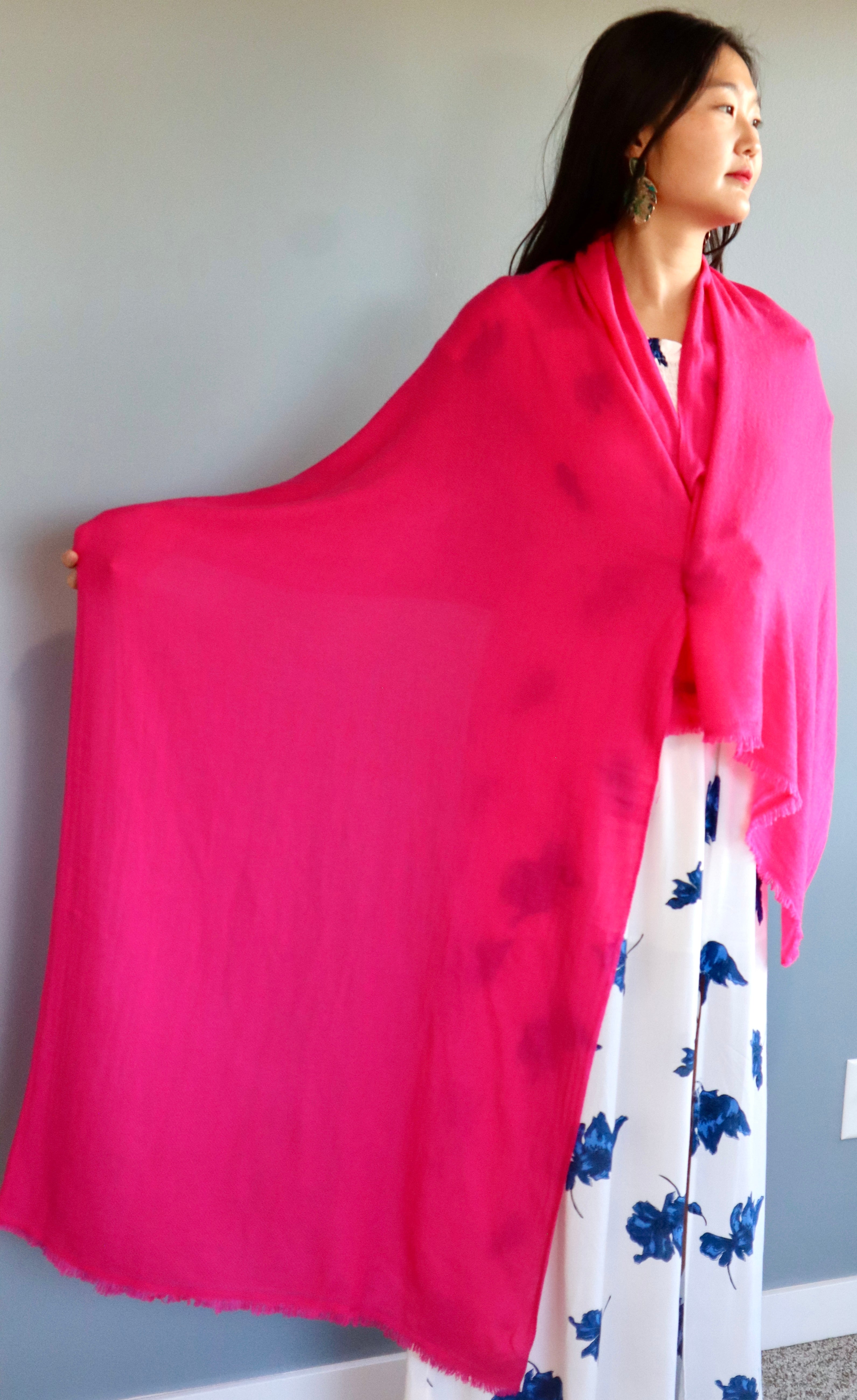Handmade 100% Cashmere Scarf Black-Friday Special Price! Handmade in Nepal Light Soft and Warm Fair-trade from Nepali Artist