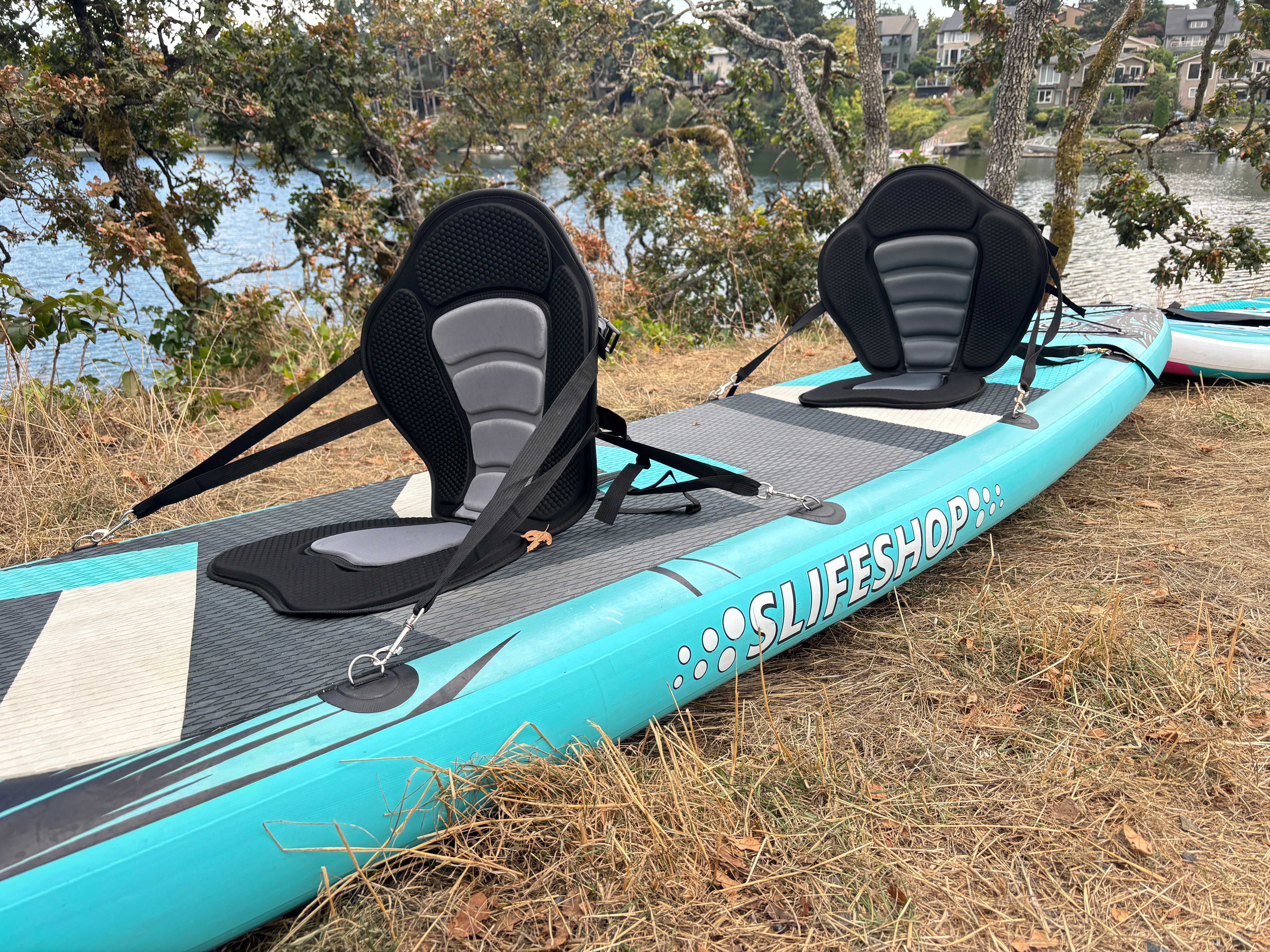 Slifeshop Double Adventurer 2-4 People Ultra-Long Sea Dragon 14’ Stand Up Paddle Board SUP Inflatable SUP Designed by Local Canadian Artist 14’ Extra Long& Extra D-ring For Kayak Conversion