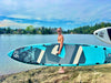 Slifeshop Double Adventurer 2-4 People Ultra-Long Sea Dragon 14’ Stand Up Paddle Board SUP Inflatable SUP Designed by Local Canadian Artist 14’ Extra Long& Extra D-ring For Kayak Conversion