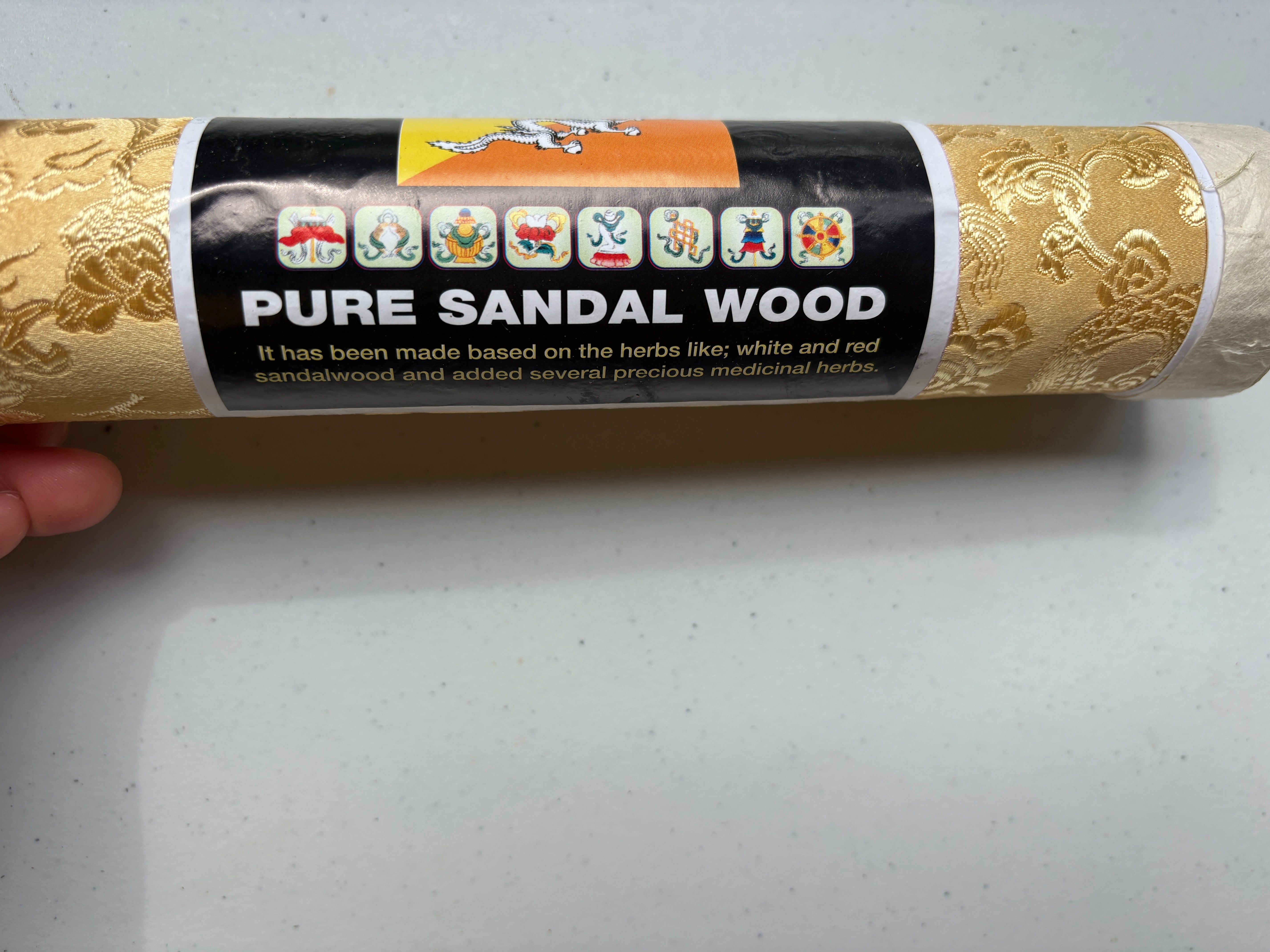 Tibetan Bhutanese Handmade Solid Stick Incense 100% Organic Herbs Beautiful Embroidered Box Red Sandal Wood, Medicine Buddha,Green Tara