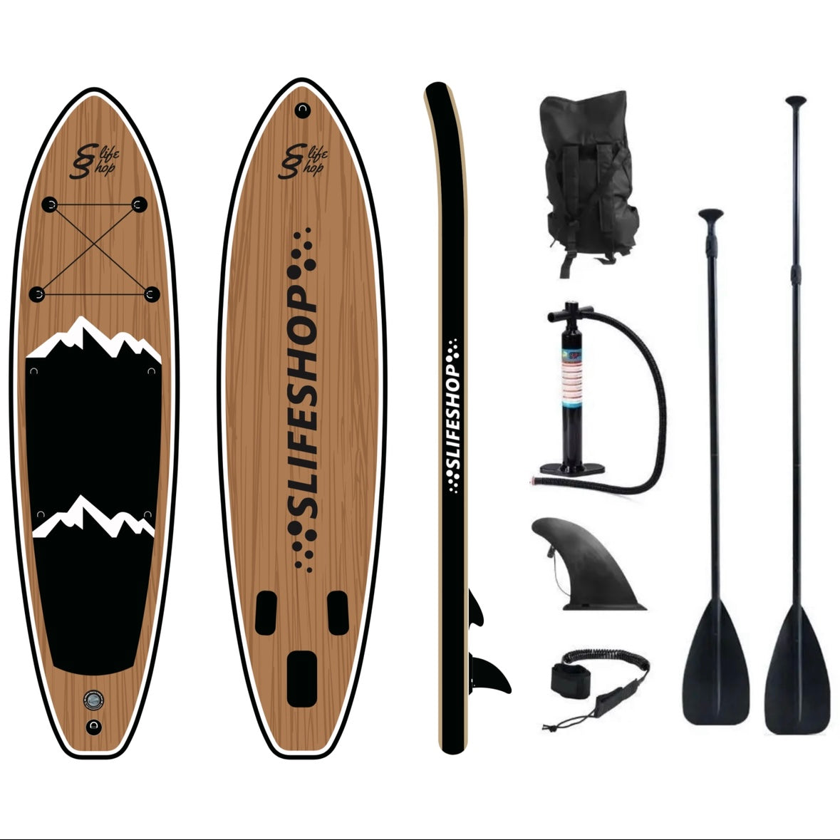 Slifeshop Stand Up Paddle Board SUP Inflatable Wood Snow Mountain 11’