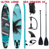 Slifeshop Double Adventurer 2-4 People Ultra-Long Sea Dragon 14’ Stand Up Paddle Board SUP Inflatable SUP Designed by Local Canadian Artist 14’ Extra Long& Extra D-ring For Kayak Conversion