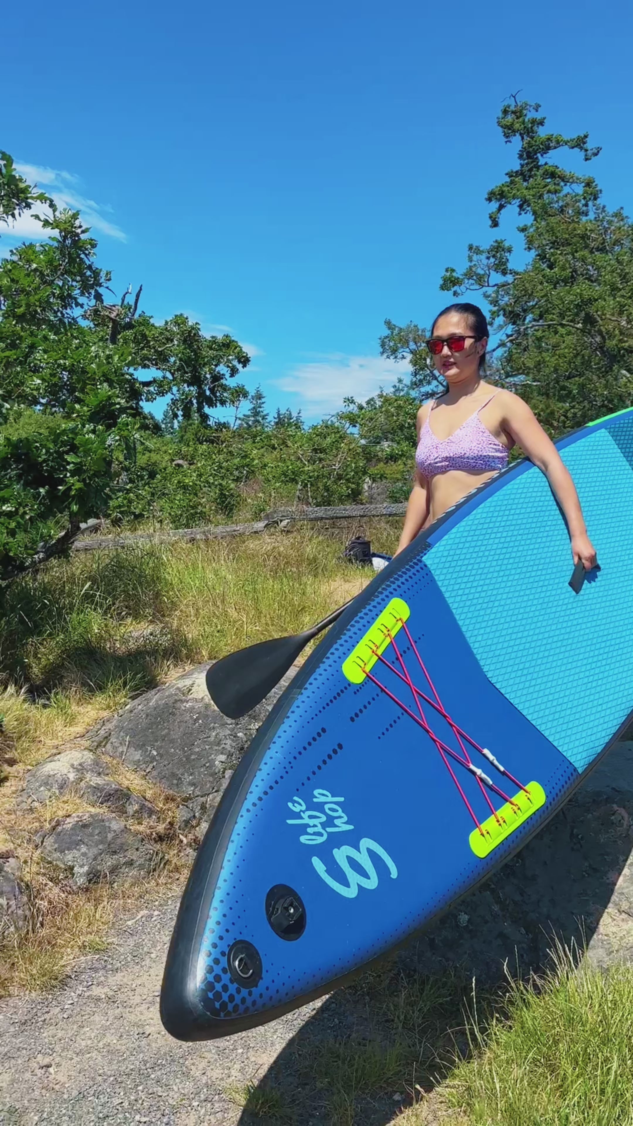 Slifeshop Cruiser Stand Up Paddle Board SUP  11’ Inflatable SUP Designed by Local Canadian Artist Go-pro Mount